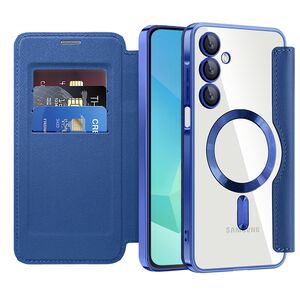 Husa pentru  Samsung Galaxy A16 EliteBook Executive Tip Carte cu Protectie RFID, Compatibilitate MagSafe si protectie lentile Transparent - Albastru