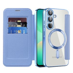Husa pentru  Samsung Galaxy A26 EliteBook Executive Tip Carte cu Protectie RFID, Compatibilitate MagSafe si protectie lentile Transparent - Albastru deschis