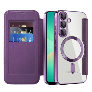 Husa pentru  Samsung Galaxy A26 EliteBook Executive Tip Carte cu Protectie RFID, Compatibilitate MagSafe si protectie lentile Transparent - Mov