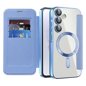 Husa pentru  Samsung Galaxy A35 EliteBook Executive Tip Carte cu Protectie RFID, Compatibilitate MagSafe si protectie lentile Transparent - Albastru deschis