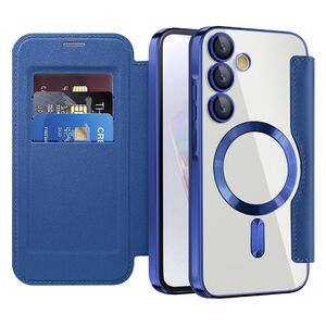 Husa pentru  Samsung Galaxy A35 EliteBook Executive Tip Carte cu Protectie RFID, Compatibilitate MagSafe si protectie lentile Transparent - Albastru