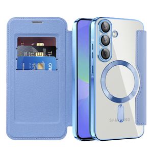 Husa pentru  Samsung Galaxy A36 EliteBook Executive Tip Carte cu Protectie RFID, Compatibilitate MagSafe si protectie lentile Transparent - Albastru deschis