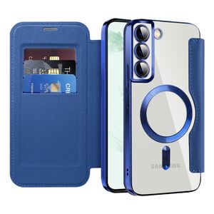 Husa pentru  Samsung Galaxy S22 Plus 5G EliteBook Executive Tip Carte cu Protectie RFID, Compatibilitate MagSafe si protectie lentile Transparent - Albastru