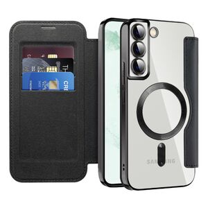 Husa pentru  Samsung Galaxy S22 Plus 5G EliteBook Executive Tip Carte cu Protectie RFID, Compatibilitate MagSafe si protectie lentile Transparent - Negru