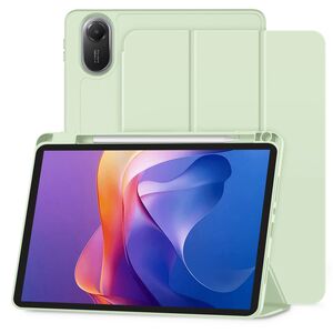 Husa pentru  Xiaomi Redmi Pad 2 Soft Shell cu functie wake-up/sleep si compartiment pentru stylus, tip stand - Verde deschis