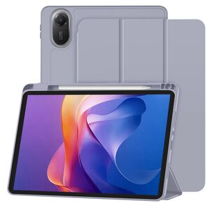 Husa pentru  Xiaomi Redmi Pad 2 Soft Shell cu functie wake-up/sleep si compartiment pentru stylus, tip stand - Mov
