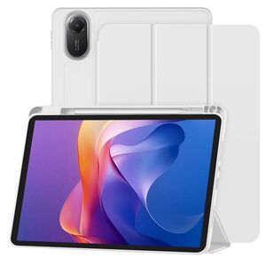 Husa pentru  Xiaomi Redmi Pad 2 Soft Shell cu functie wake-up/sleep si compartiment pentru stylus, tip stand - Gri