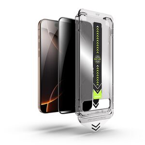 Folie Premium pentru  iPhone 14 Pro  VisionGuard Luxe Privacy cu aplicator Easy Install+, Funcție Anti-Spionaj, Claritate HD și Tehnologie Anti-Praf