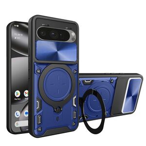 Husa pentru  Google Pixel 10 Pro XL cu protecție pentru cameră și suport magnetic integrat Ring Shockproof, Albastru