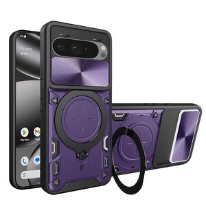 Husa pentru  Google Pixel 10 Pro XL cu protecție pentru cameră și suport magnetic integrat Ring Shockproof, Mov