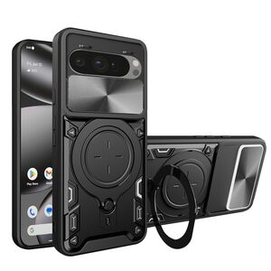 Husa pentru  Google Pixel 10 Pro XL cu protecție pentru cameră și suport magnetic integrat Ring Shockproof, Negru