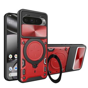 Husa pentru  Google Pixel 10 Pro XL cu protecție pentru cameră și suport magnetic integrat Ring Shockproof, Rosu