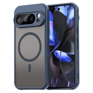Husa pentru  Google Pixel 10 Pro cu protectie pentru lentile si MagSafe EasyCharge, Ghost Series Anti-ingalbenire, frosted - Albastru