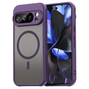 Husa pentru  Google Pixel 10 Pro cu protectie pentru lentile si MagSafe EasyCharge, Ghost Series Anti-ingalbenire, frosted - Mov