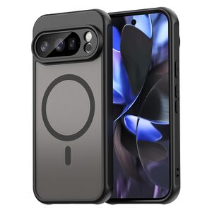 Husa pentru  Google Pixel 10 Pro cu protectie pentru lentile si MagSafe EasyCharge, Ghost Series Anti-ingalbenire, frosted - Negru