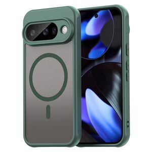 Husa pentru  Google Pixel 10 Pro cu protectie pentru lentile si MagSafe EasyCharge, Ghost Series Anti-ingalbenire, frosted - Verde