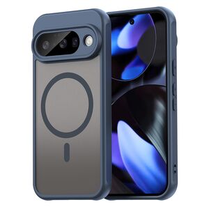 Husa pentru  Google Pixel 10 cu protectie pentru lentile si MagSafe EasyCharge, Ghost Series Anti-ingalbenire, frosted - Albastru