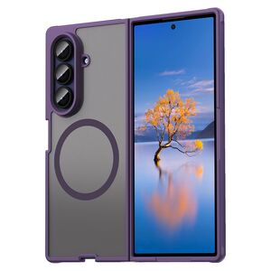 Husa pentru  Samsung Galaxy Z Fold 7 cu protectie pentru lentile si MagSafe EasyCharge, Ghost Series Anti-ingalbenire, frosted - Mov