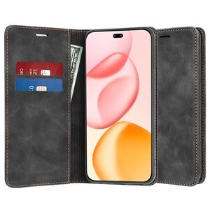 Husa tip carte pentru  Honor 400 Pro Retro Business cu inchidere magnetica, Negru royal