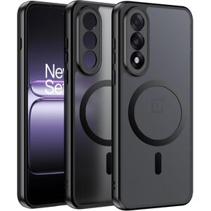 Husa pentru OnePlus Nord 5 cu protectie pentru lentile si MagSafe EasyCharge, Ghost Series Anti-ingalbenire, frosted - Negru