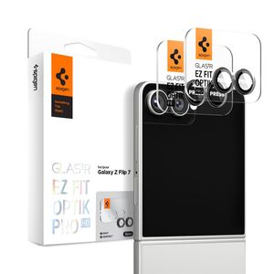 Set 2 x Folie Camera pentru Samsung Galaxy Z Flip 7 - Spigen Glas.tR Optik EZ Fit Pro HD - Negru
