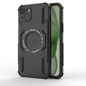 Husa pentru  iPhone 15 TitanGuard MagGrip Ultra-Rezistenta cu Protectie Camera, Colturi Ranforsate si Compatibilitate MagSafe - Negru