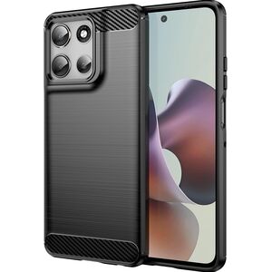 Husa pentru Motorola Moto G56 Carbon Liquid Silicone, Negru