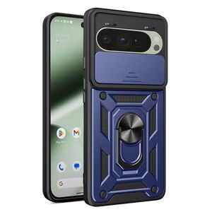 Husa pentru  Google Pixel 10 / 10 Pro Ring Armor Kickstand Tough Rugged Cover cu protectie camera, Albastru