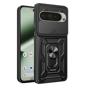 Husa pentru  Google Pixel 10 / 10 Pro Ring Armor Kickstand Tough Rugged Cover cu protectie camera, Negru