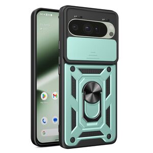 Husa pentru  Google Pixel 10 / 10 Pro Ring Armor Kickstand Tough Rugged Cover cu protectie camera, Verde
