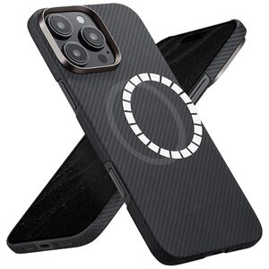 Husa premium pentru  iPhone 16 Pro Max Aramid Fiber Ultra-Thin MagSafe - negru