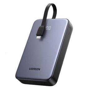 Baterie Externa USB, USB-C cu Cablu Type-C, 20000mAh, Fast Charging, 22.5W, 5V/3A - Ugreen PB505 (45762) - Grey