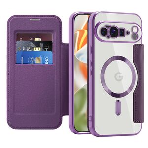 Husa pentru  Google Pixel 10 Pro XL EliteBook Executive Tip Carte cu Protectie RFID, Compatibilitate MagSafe si protectie lentile Transparent - Mov