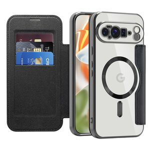 Husa pentru  Google Pixel 10 Pro XL EliteBook Executive Tip Carte cu Protectie RFID, Compatibilitate MagSafe si protectie lentile Transparent - Negru