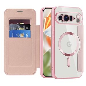 Husa pentru  Google Pixel 10 Pro XL EliteBook Executive Tip Carte cu Protectie RFID, Compatibilitate MagSafe si protectie lentile Transparent - Roz