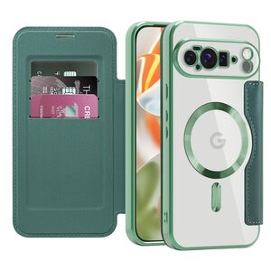 Husa pentru  Google Pixel 10 Pro XL EliteBook Executive Tip Carte cu Protectie RFID, Compatibilitate MagSafe si protectie lentile Transparent - Verde