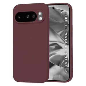 Husa pentru  Google Pixel 10 Pro XL Liquid Silicone, subțire, captusita cu microfibra, anti amprentă, protectie cameră foto, Bordeaux