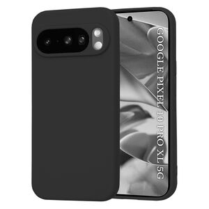 Husa pentru  Google Pixel 10 Pro XL Liquid Silicone, subțire, captusita cu microfibra, anti amprentă, protectie cameră foto, Negru