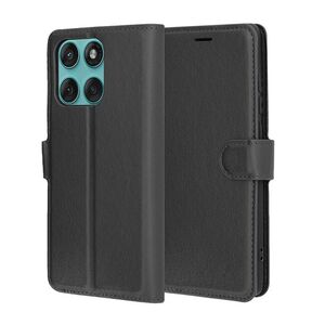 Husa pentru  Motorola Moto G86 tip carte cu inchidere magnetica, compartimente pentru carduri si functie stand, Negru