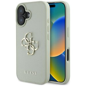 Husa pentru iPhone 16 - Guess Hardcase Grained Big 4G Logo Small Classic Logo - Verde