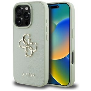 Husa pentru iPhone 16 Pro Max - Guess Hardcase Grained Big 4G Logo Small Classic Logo - Verde