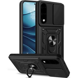 Husa pentru OnePlus Nord 5 Ring Armor Kickstand Tough Rugged Cover cu protectie camera, Negru