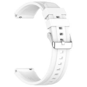 Curea pentru smartwatch Huawei Watch GT 4 (41mm)/W1/Honor Watch S1/Garmin Venu 2S/Vivoactive 4S - Quickfit din silicon - latime 18 mm - Alb