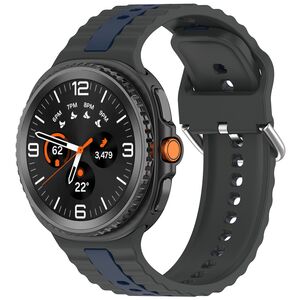 Curea pentru smartwatch Samsung Galaxy Watch 8 40mm/ Watch 8 44mm / Watch 8 Classic - Quickfit Waves din silicon- Gri inchis