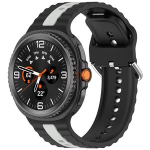 Curea pentru smartwatch Samsung Galaxy Watch 8 40mm/ Watch 8 44mm / Watch 8 Classic - Quickfit Waves din silicon- Negru gri