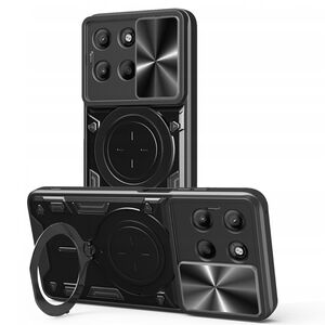 Husa pentru  Motorola Moto G86 cu protecție pentru cameră și suport magnetic integrat Ring Shockproof, Negru