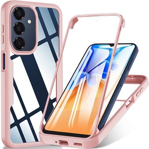 Set 360: Husa cu folie integrata pentru  Samsung Galaxy A17 Protectie 360 fata / spate - Roz