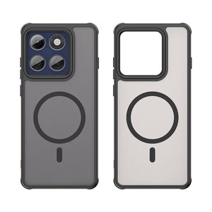 Husa pentru  Motorola Edge 60 Pro cu protectie pentru lentile si MagSafe EasyCharge, Ghost Series Anti-ingalbenire, frosted - Negru