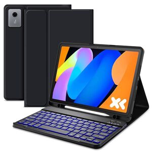 Husa pentru Lenovo Idea Tab 11 inch 2025 cu tastatura iluminata wireless detasabila RGB 7 lights, Bluetooth, USB Type-C, functie stand si slot stylus, negru