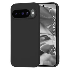 Husa pentru  Google Pixel 10 Pro / Pixel 10 Liquid Silicone, subțire, captusita cu microfibra, anti amprentă, protectie cameră foto, Negru